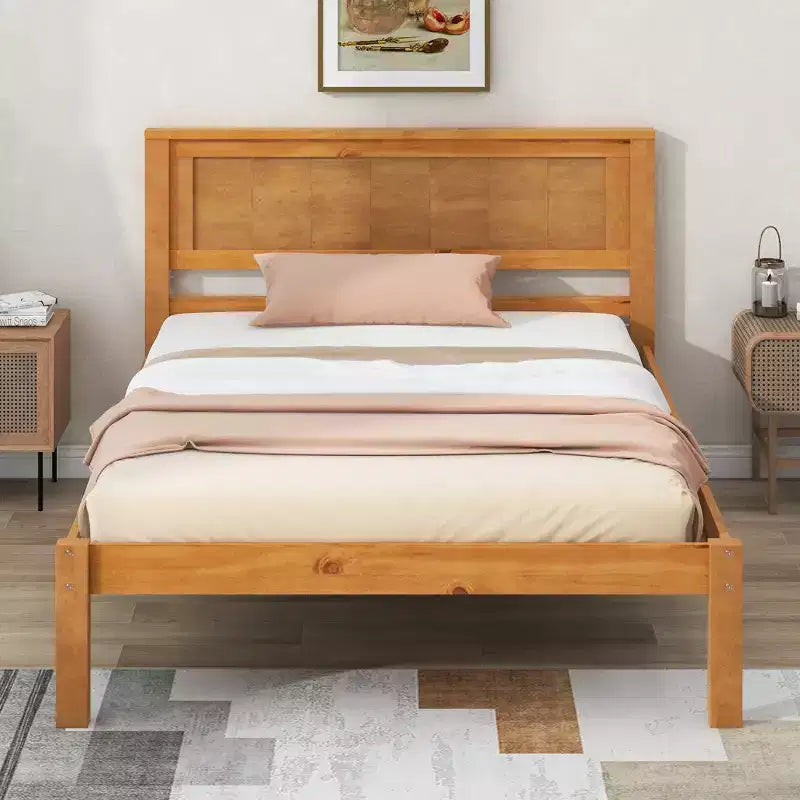 Lit plate-forme en bois Whisen moderne et simple avec tête de lit