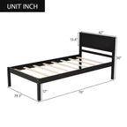Lit plate-forme en bois Whisen moderne et simple avec tête de lit