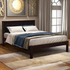 Whisen Modern and Simple Wood Platform Bed with Headboard