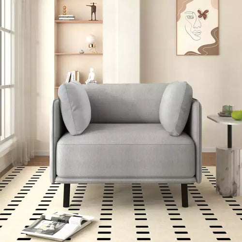 Fauteuil de salon vintage en cuir PU 39,17W avec cadre en bois massif et pieds en acier - HABITRIO