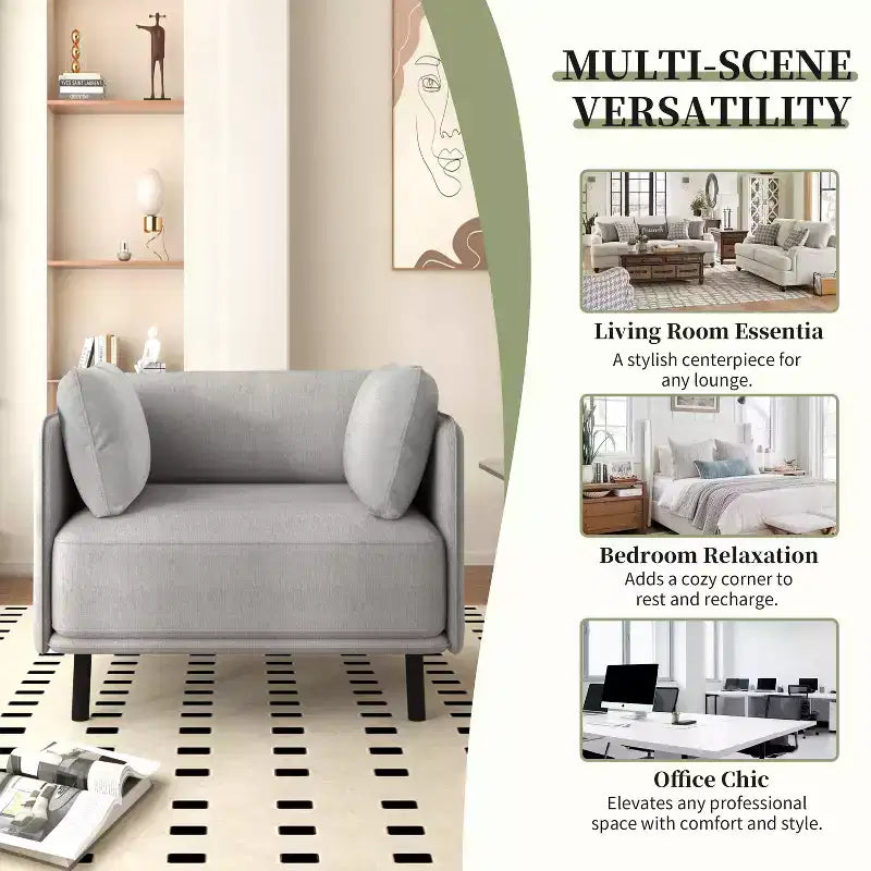 Fauteuil de salon vintage en cuir PU 39,17W avec cadre en bois massif et pieds en acier - HABITRIO