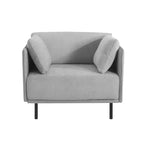 Fauteuil de salon vintage en cuir PU 39,17W avec cadre en bois massif et pieds en acier - HABITRIO