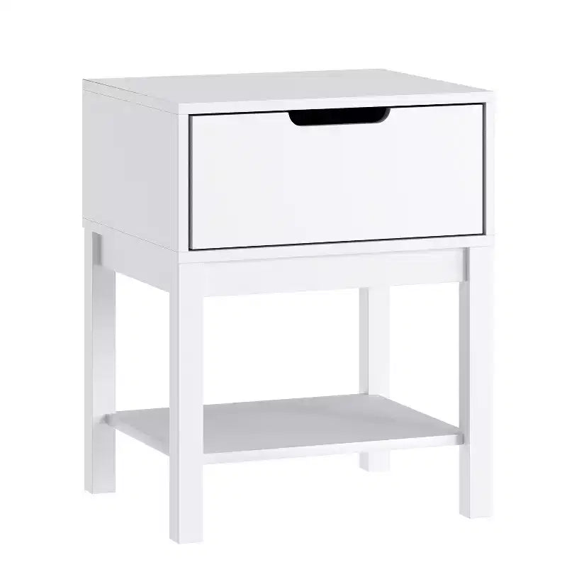 Flash Furniture Dallas Table de chevet en bois, Table d'appoint de chambre avec tiroir de rangement et étagère pour enfants