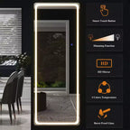 Miroir sans cadre rectangulaire moderne PexFix 40,6 cm l x 160 cm H avec coins arrondis, couleur blanc