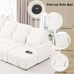 Canapé d'angle surdimensionné en U de 110,2 W, canapé-lit escamotable avec double chaise longue de rangement et 2 ports USB - ModernLuxe