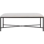 Uttermost Avenham 50 1/2 Wide White Fabric Accent Bench