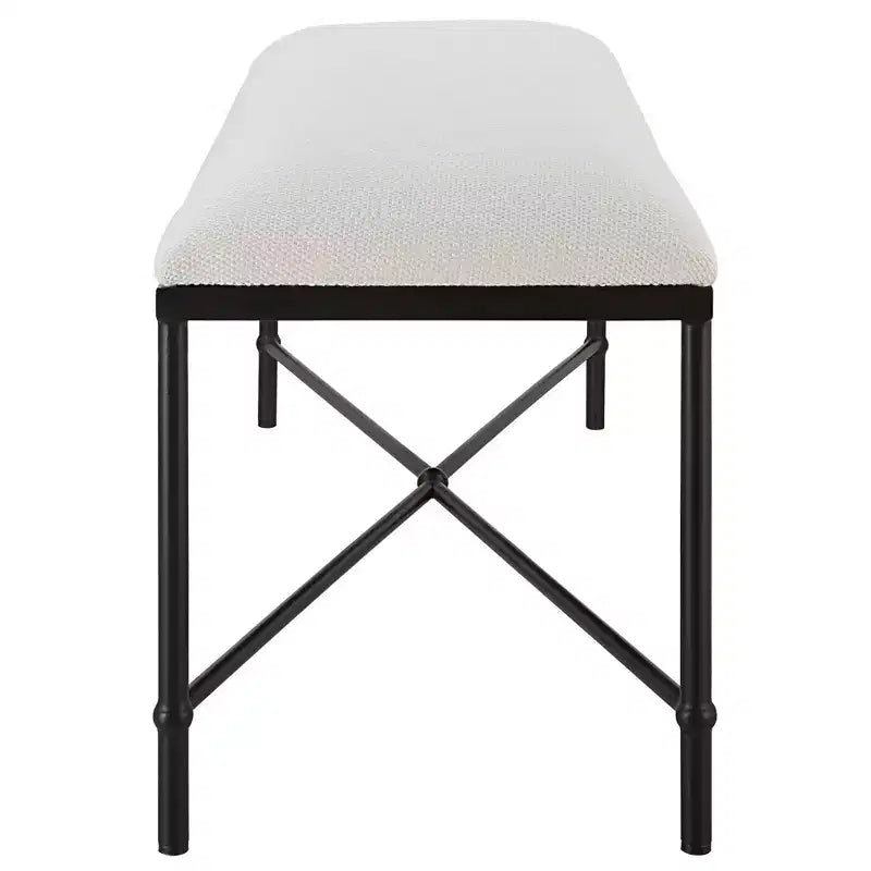 Banc d'appoint en tissu blanc Uttermost Avenham de 50 1/2 po de large
