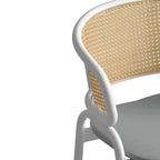 LeisureMod Ervilla - Lot de 4 chaises de salle à manger en osier avec dossier en U, assise en cuir et structure en acier - Sièges modernes pour cuisine, salle à manger, café