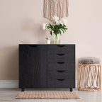 Classeur de bureau à 5 tiroirs avec étagères, classeurs en bois pour le bureau à domicile, classeur mobile latéral.