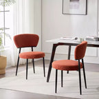Chaise de salle à manger rembourrée Christopher Knight Home Atrass avec pieds en métal (Lot de 2)