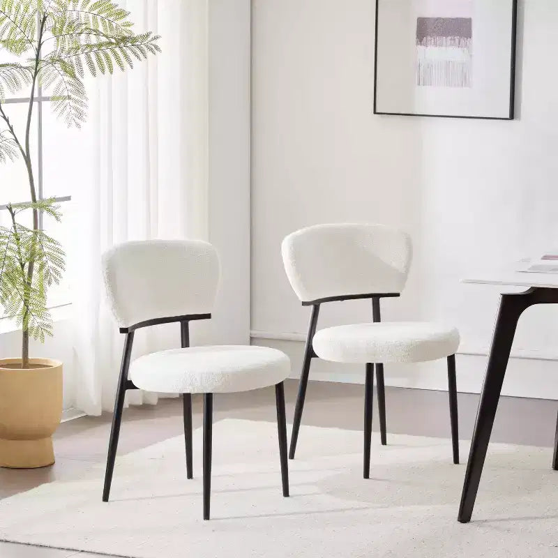 Chaise de salle à manger rembourrée Christopher Knight Home Atrass avec pieds en métal (Lot de 2)