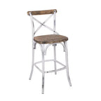 Tabouret de bar en métal et bois Simple Relax avec dossier en X