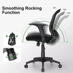 Chaise de bureau ergonomique en maille avec dossier en S, support lombaire, hauteur réglable, capacité de 150 kg