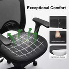 Chaise de bureau ergonomique en maille avec dossier en S, support lombaire, hauteur réglable, capacité de 150 kg