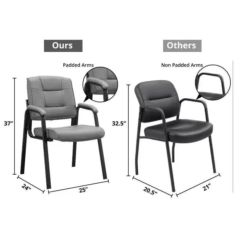 Chaise visiteur en faux cuir Home Imports Emporium, piètement luge, sièges de bureau pour visiteurs, lot de 2/4/6/8