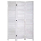 Paravent en bois FDW 3/4/6 panneaux de 1,75 m, séparateur de pièce, cloison de confidentialité avec lattes réglables, paravent polyvalent et élégant