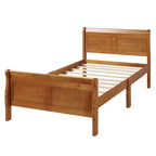 Lit plateforme Whisen Wood avec design traîneau, tête de lit, pied de lit et support à lattes robuste
