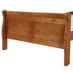 Lit plateforme Whisen Wood avec design traîneau, tête de lit, pied de lit et support à lattes robuste
