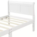 Lit plateforme Whisen Wood avec design traîneau, tête de lit, pied de lit et support à lattes robuste
