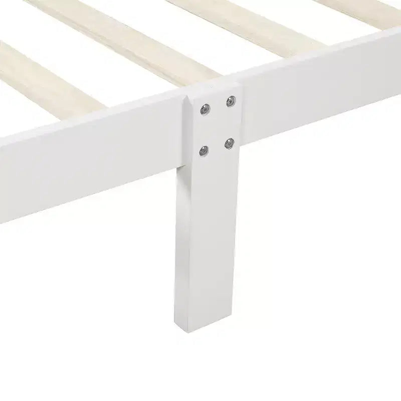 Lit plateforme Whisen Wood avec design traîneau, tête de lit, pied de lit et support à lattes robuste