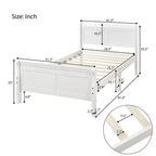 Lit plateforme Whisen Wood avec design traîneau, tête de lit, pied de lit et support à lattes robuste