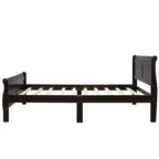 Lit plateforme Whisen Wood avec design traîneau, tête de lit, pied de lit et support à lattes robuste