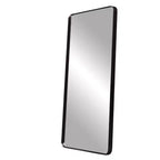 Miroir corps entier rectangulaire à coins arrondis en aluminium, peinture noire (Miroir profond - Sans support)