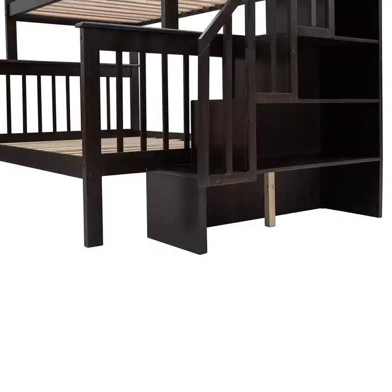 Lit superposé Whisen avec escalier, tiroir, rangement et barrière de sécurité