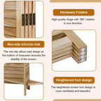 FDW Paravent 4 Panneaux Pliant en Bois pour l'Intimité avec 3 Étagères Ingénieuses Séparateur Portable pour Bureau à Domicile ou Salon
