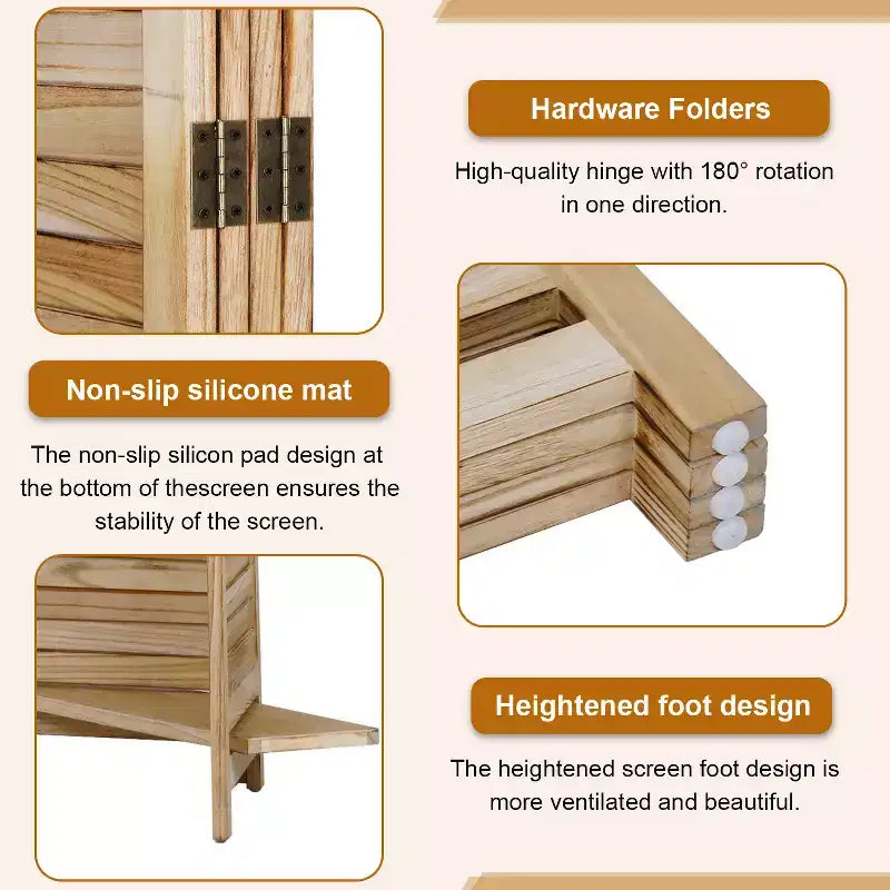 FDW Paravent 4 Panneaux Pliant en Bois pour l'Intimité avec 3 Étagères Ingénieuses Séparateur Portable pour Bureau à Domicile ou Salon