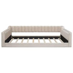 Lit de repos Whisen Upholstery avec pochette de rangement latérale, facile à assembler