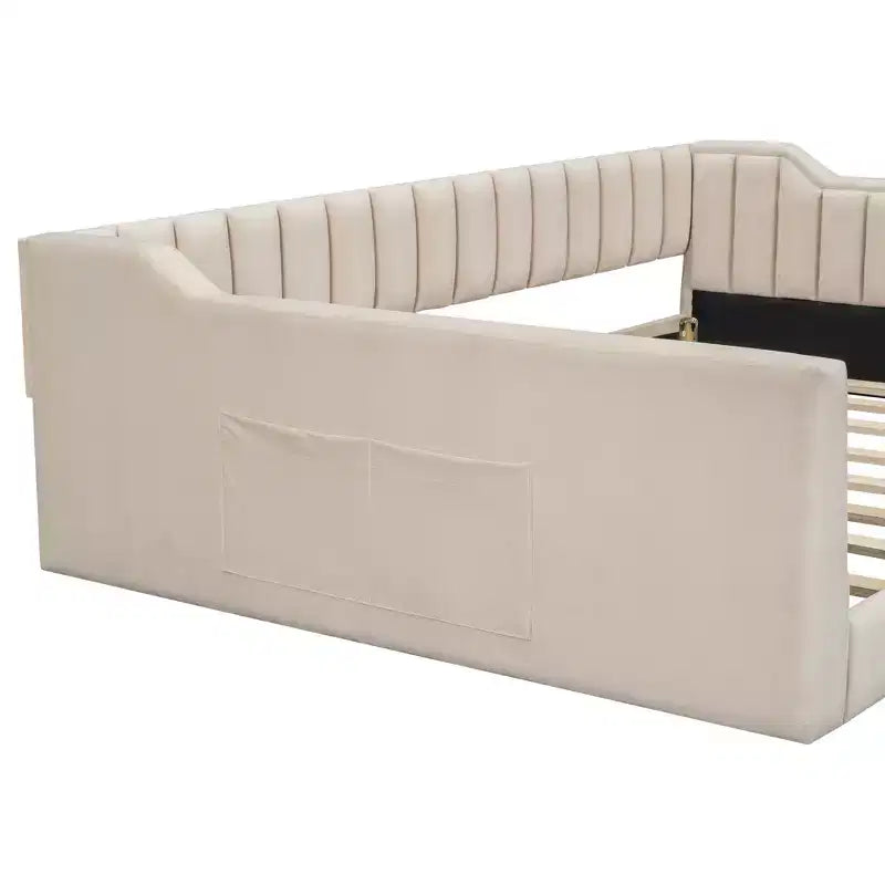 Lit de repos Whisen Upholstery avec pochette de rangement latérale, facile à assembler