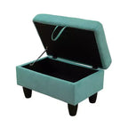 AndMakers Pouf de rangement rectangulaire en lin de 28,5 po l.