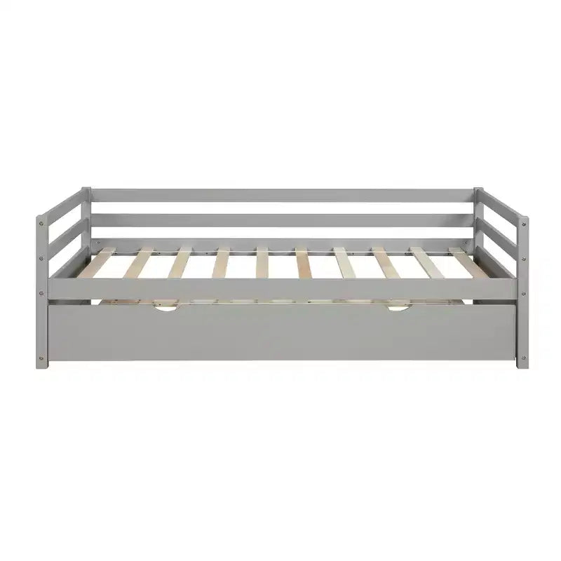 Lit de repos double en bois Whisen Modern Design avec lit gigogne, construction robuste