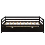 Lit de repos double en bois Whisen Modern Design avec lit gigogne, construction robuste