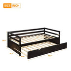 Lit de repos double en bois Whisen Modern Design avec lit gigogne, construction robuste