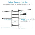 Timate S3X Système d'Organisation de Placard, Porte-Vêtements Extensible Mural, Portant à Vêtements Industriel, S'Adapte aux Espaces de 1,93 m à 2,82 m
