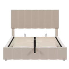Lit plateforme capitonné Whisen de style moderne avec système de rangement hydraulique