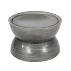 Table basse marteau 24W en métal avec motif sablier, argent antique - Christopher Knight Home