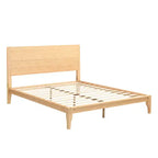 Cadre de lit plateforme en bambou pour lit double/grand lit/très grand lit avec lattes de support en bois, style moderne du milieu du siècle - ModernLuxe