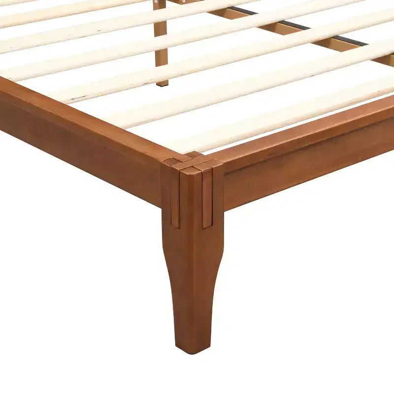 Cadre de lit plateforme en bambou pour lit double/grand lit/très grand lit avec lattes de support en bois, style moderne du milieu du siècle - ModernLuxe