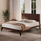 Cadre de lit plateforme en bambou pour lit double/grand lit/très grand lit avec lattes de support en bois, style moderne du milieu du siècle - ModernLuxe