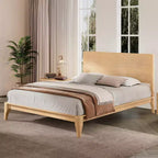 Cadre de lit plateforme en bambou pour lit double/grand lit/très grand lit avec lattes de support en bois, style moderne du milieu du siècle - ModernLuxe
