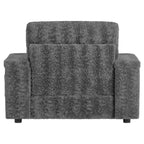 Chauffeuse surdimensionnée en fausse fourrure de lapin Whisen avec pouf de rangement et accoudoirs, canapé-lit rembourré avec porte-gobelets