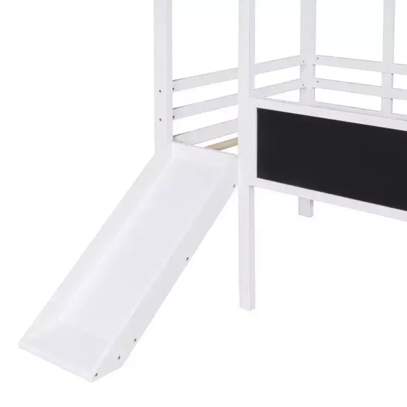 Lit superposé mi-hauteur Whisen 78.9L x 72.7W avec échelle et toboggan, avec tableau noir et bande lumineuse sur le toit