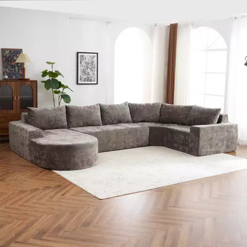 Whisen 141 Grand canapé modulable, canapé sectionnel rembourré avec assise profonde