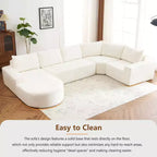 Whisen 141 Grand canapé modulable, canapé sectionnel rembourré avec assise profonde