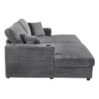 Canapé sectionnel convertible surdimensionné Whisen 86 avec ports USB, porte-gobelets et oreillers décoratifs