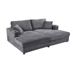 Canapé sectionnel convertible surdimensionné Whisen 86 avec ports USB, porte-gobelets et oreillers décoratifs