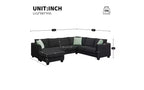 Canapé sectionnel modulaire en forme de L, style minimaliste Whisen, ensemble de salon comprenant un pouf et des coussins